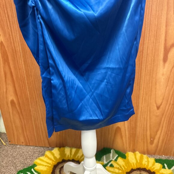 NEW Milk & Honey Blue High Waist Pencil Skirt w/ Slit M Medium NWT - Picture 4 of 10